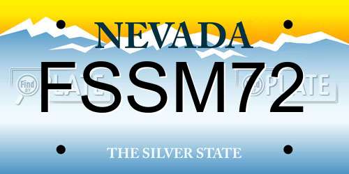 FSSM72 Nevada License Plate