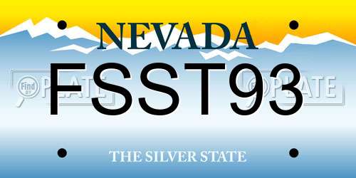 FSST93 Nevada License Plate