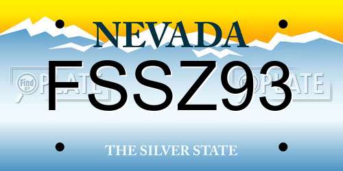FSSZ93 Nevada License Plate