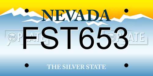FST653 Nevada License Plate