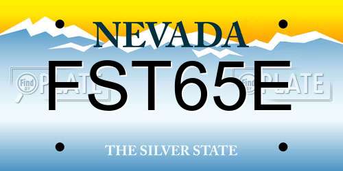 FST65E Nevada License Plate