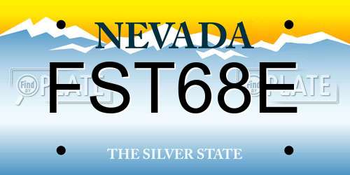 FST68E Nevada License Plate