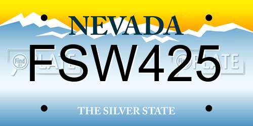 FSW425 Nevada License Plate