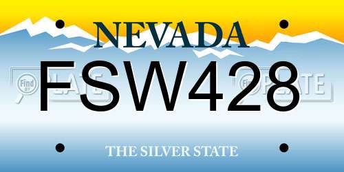 FSW428 Nevada License Plate