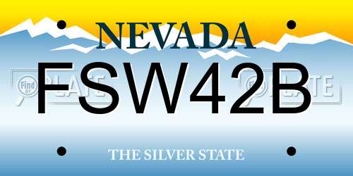 FSW42B Nevada License Plate