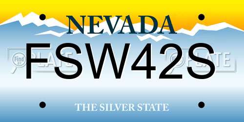 FSW42S Nevada License Plate
