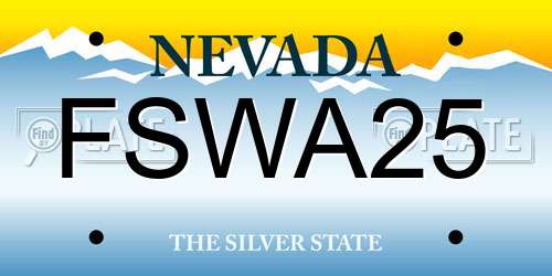 FSWA25 Nevada License Plate