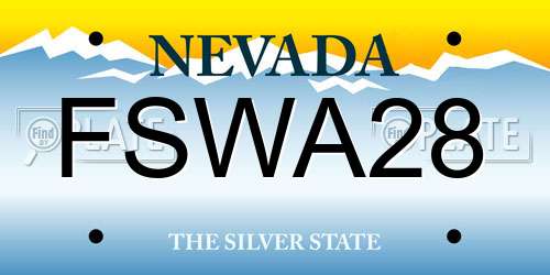 FSWA28 Nevada License Plate