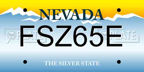 FSZ65E Nevada License Plate