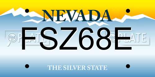 FSZ68E Nevada License Plate