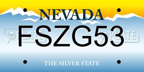 FSZG53 Nevada License Plate