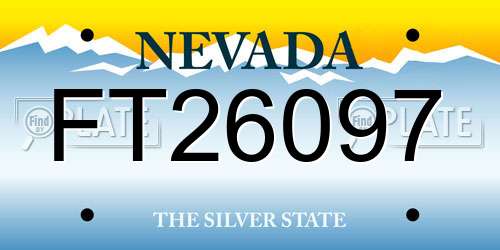 FT26097 Nevada License Plate