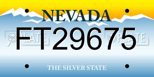 FT29675 Nevada License Plate