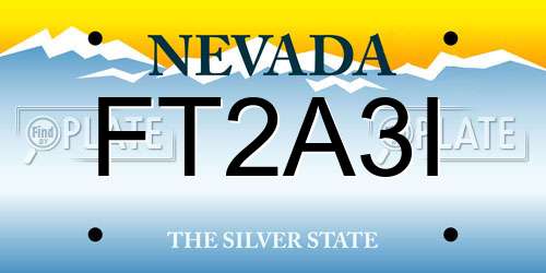 FT2A3I Nevada License Plate