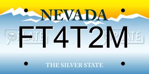 FT4T2M Nevada License Plate