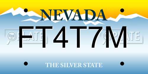 FT4T7M Nevada License Plate
