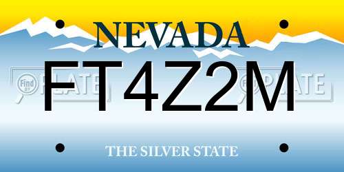 FT4Z2M Nevada License Plate