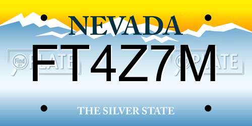 FT4Z7M Nevada License Plate