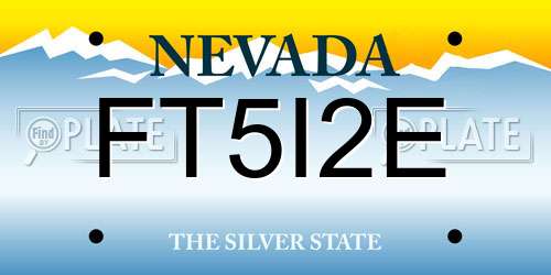 FT5I2E Nevada License Plate