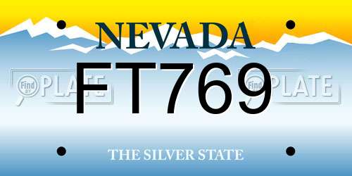 FT769 Nevada License Plate