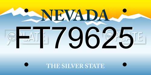FT79625 Nevada License Plate