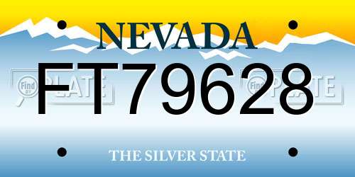 FT79628 Nevada License Plate