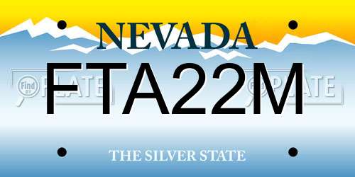 FTA22M Nevada License Plate