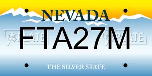 FTA27M Nevada License Plate