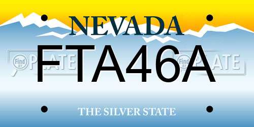 FTA46A Nevada License Plate