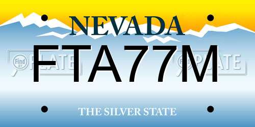 FTA77M Nevada License Plate