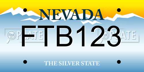 FTB123 Nevada License Plate