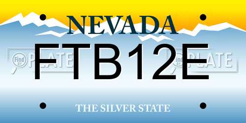 FTB12E Nevada License Plate