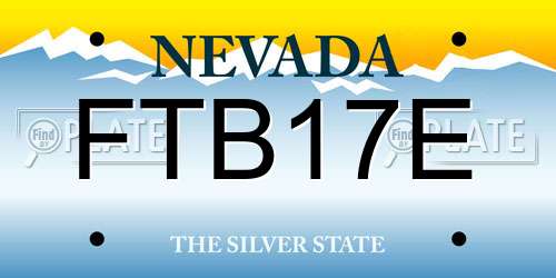 FTB17E Nevada License Plate