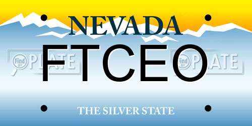 FTCEO Nevada License Plate