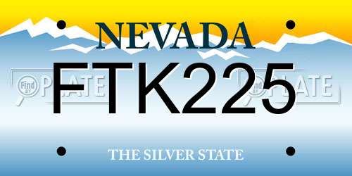 FTK225 Nevada License Plate