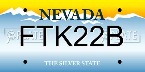 FTK22B Nevada License Plate