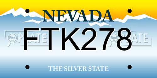 FTK278 Nevada License Plate