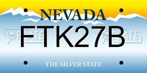 FTK27B Nevada License Plate