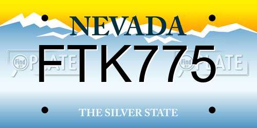 FTK775 Nevada License Plate