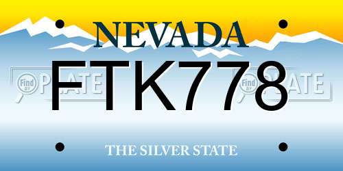 FTK778 Nevada License Plate