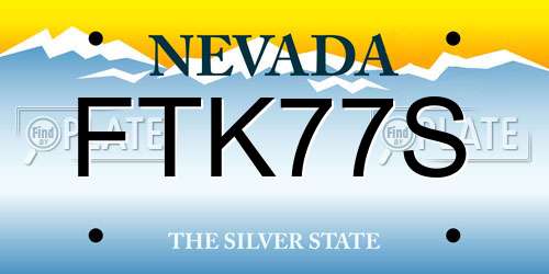 FTK77S Nevada License Plate