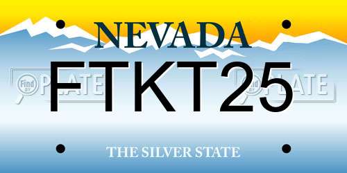 FTKT25 Nevada License Plate