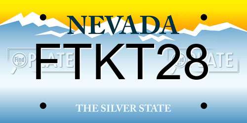 FTKT28 Nevada License Plate