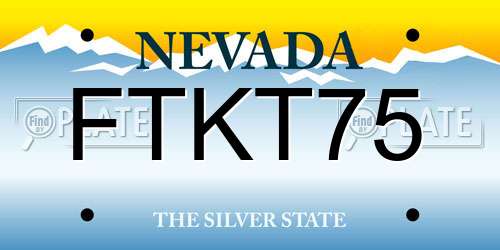FTKT75 Nevada License Plate