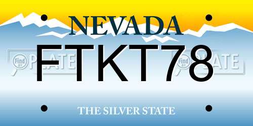 FTKT78 Nevada License Plate