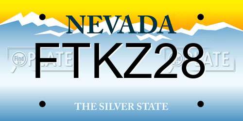 FTKZ28 Nevada License Plate