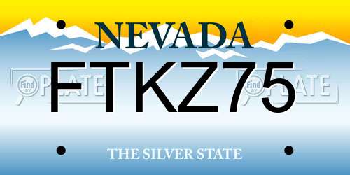 FTKZ75 Nevada License Plate