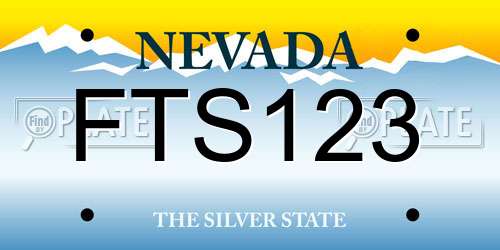 FTS123 Nevada License Plate