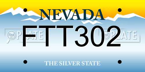 FTT302 Nevada License Plate