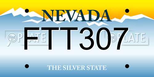FTT307 Nevada License Plate